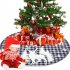 122cm Plaid Christmas  Tree  Skirt Xmas Tree Skirt With Snowflake Elk Happy New Year Decoration Black gray plaid