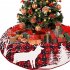 122cm Plaid Christmas  Tree  Skirt Xmas Tree Skirt With Snowflake Elk Happy New Year Decoration Black gray plaid