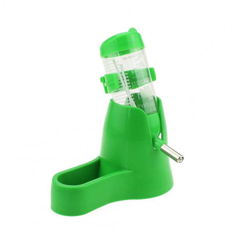 125ml Hamster Drinking Bottle with Food Container & Base Hut Water Bottle for Small Animals Rats Chinchilla Guinea Pig  green