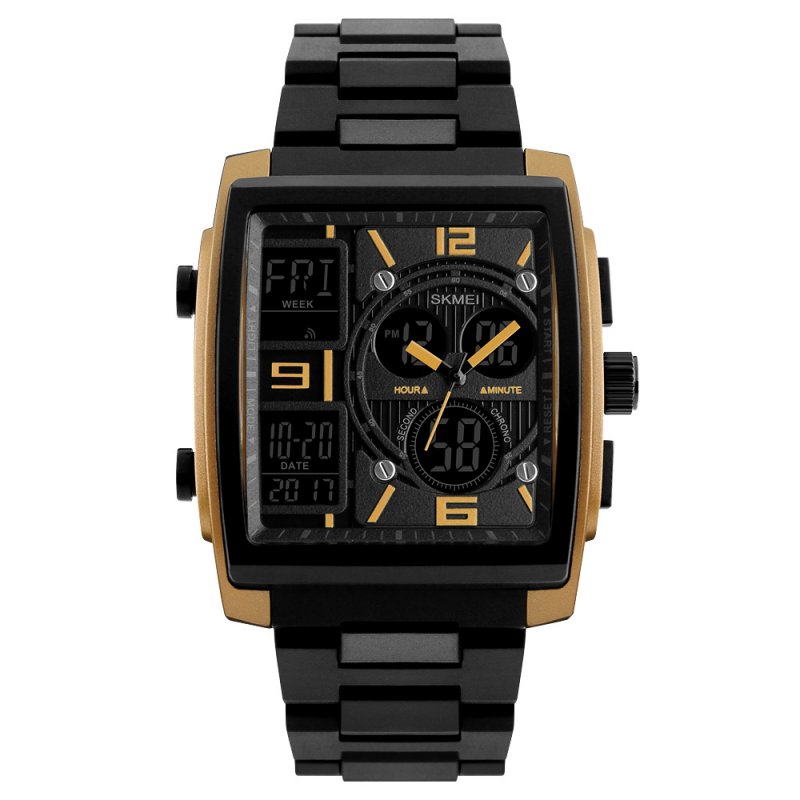 1274 Men's Wrist Watch Multi-function Outdoor Sports Digital Watch Golden