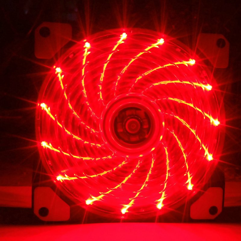 12CM 120mm Red 15 LEDs Lights Fan Cooler Case PC Computer Cooling Tool red