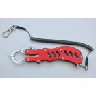 12CM Metal Fish Lip Grip Fishing Gripper Steel Spinning Plier Clip Catcher Holder 304 stainless steel fish control_Red + wire missed rope + black hard box