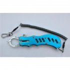 12CM Metal Fish Lip Grip Fishing Gripper Steel Spinning Plier Clip Catcher Holder 304 stainless steel fish control_Blue + wire missed rope + black hard box