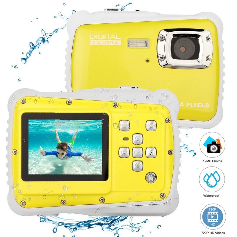 LCD Display Waterproof Action Camera - Yellow