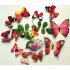 12PCS Simulate 3D Butterfly Wall Sticker with Magnet Elegant Colourful Mural Wall Decoration for Fridge Computer TV Backdrop Wall Living Room Bedroom  Colorful 