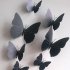 12PCS Simulate 3D Butterfly Wall Sticker with Magnet Elegant Colourful Mural Wall Decoration for Fridge Computer TV Backdrop Wall Living Room Bedroom  pure blac