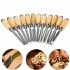 12PCS Wood Chisel Tool Set Sturdy Chisel Round Nose Chisel Inclined Wood Turning Chisel 3 Straight Chisel V type Straight Cutting Tool Bending Chisel Wood Chise