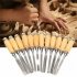 12PCS Wood Chisel Tool Set Sturdy Chisel Round Nose Chisel Inclined Wood Turning Chisel 3 Straight Chisel V type Straight Cutting Tool Bending Chisel Wood Chise