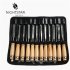 12PCS Wood Chisel Tool Set Sturdy Chisel Round Nose Chisel Inclined Wood Turning Chisel 3 Straight Chisel V type Straight Cutting Tool Bending Chisel Wood Chise