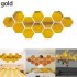 12Pcs Acrylic Hexagon 3D Art Mirror Wall Sticker Home DIY Decor Gold 46x40x23mm