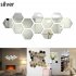12Pcs Acrylic Hexagon 3D Art Mirror Wall Sticker Home DIY Decor Silver 80x70x40mm