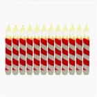 12Pcs Christmas LED Candle Lights Battery Operated Flameless LED Candles For Birthday Wedding Party Supplies Red and green stripe