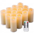 12Pcs LED Electronic Flameless Candles Lights with Remote Control for Party Wedding Decor Yellow light