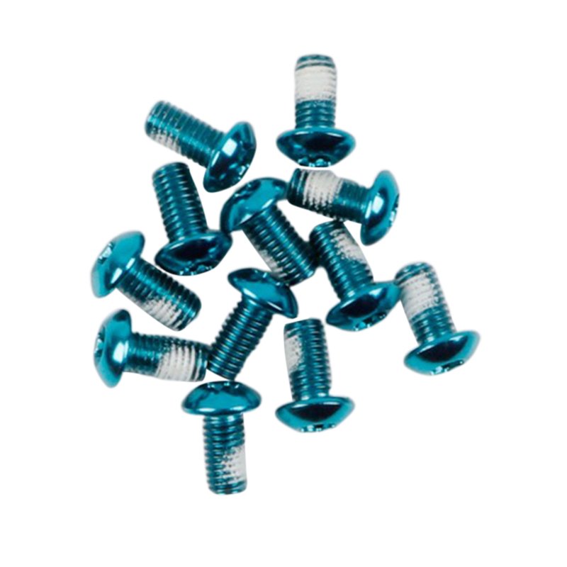 12Pcs M5x10mm Road Mountain Bike Bicycle Disc brakes Rotor Screw Bolts nuts Torx T25 Head Bicycle Brake Disc Bolts Screw Blue one card / 12