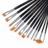 12Pcs Set Copper Tube Paint Brushes Set with Nylon Hair for Artist Painting