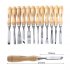 12Pcs Set Wood Carving Chisel Set Professional  Woodworking Hand Cutter Tools Gouges Steel DIY Woodcut Working 12 pieces   set