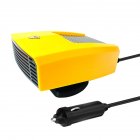 12V/24V Car Heater Heating/Cooling Fan Windshield Defroster Cigarette Lighter Plug Fast Heating Defogger Defroster Yellow 12V