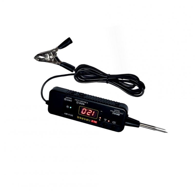 12V 36V Car Circuit Tester Multi-Functional Digital Display Backlight Voltage Detector Pen Automobile Fault Maintenance Testing Equipment, Electrical System Test Tools black