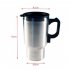 12V Car Heating Cup Car Heated Mug 450ml Stainless Steel Travel Electric Coffee Cup Insulated Heated Thermos Mug silver
