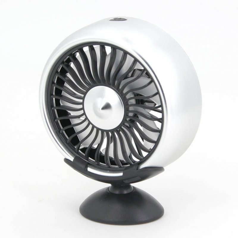 12V Electric Car Fan 360 Degree Rotatable Car Auto Cooling Air Circulator Fan Center console silver + air outlet can be rotated