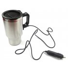 12V Electric Kettle Double Layer Stainless Steel Car Mug Vehicle Thermos Cup Silver