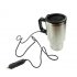 12V Electric Kettle Double Layer Stainless Steel Car Mug Vehicle Thermos Cup Silver