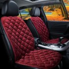 12V Heating Car Seat Cover Front Seat Cushion Plush Heater Winter Warmer Control Electric Heating Protector Pad Love Wine Red Two Seat 12V