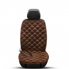 12V Heating Car Seat Cover Front Seat Cushion Plush Heater Winter Warmer Control Electric Heating Protector Pad Love Coffee-Single Seat