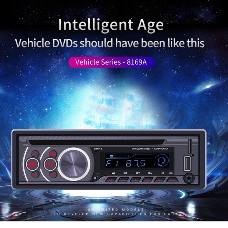 12V Universal Bluetooth U Disk Car Audio Stereo Vehicle Radio MP3 Player CD/DVD/VCD Player black