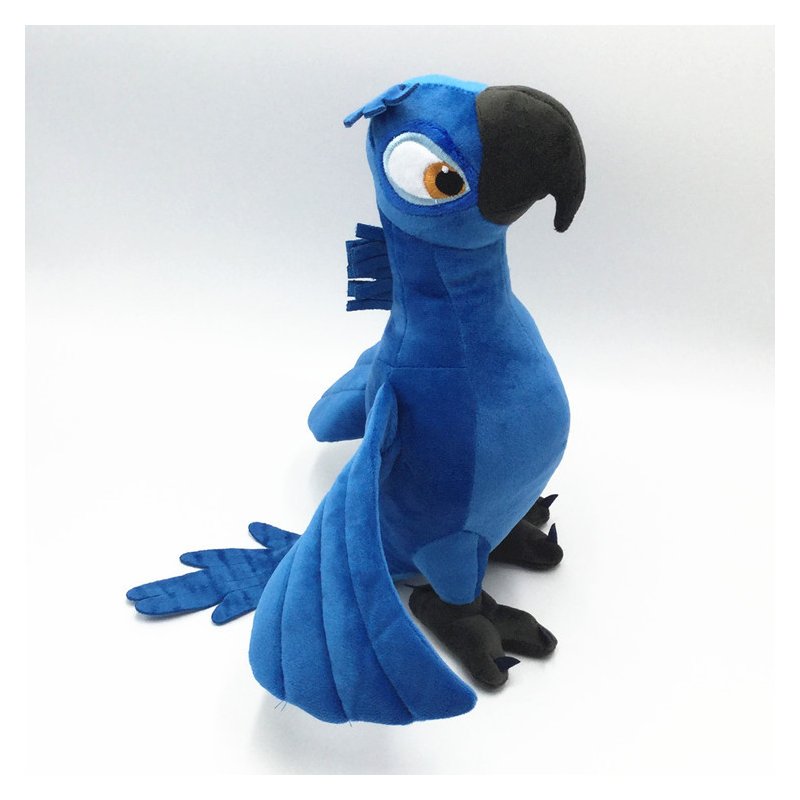 12in BLU & Jewel 2PCS Rio Plush Toy Parrot Bird Stuffed Animal Doll for Kids Gift Navy blue