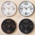 12inch Round Wall Clock Bedroom Kitchen Quartz Silent Sweep  Movement Clocks Rose gold on white