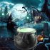 12led Halloween Witch Pot Fog Machine Color Changing Fog Maker Party Props For Halloween Decoration EU plug