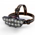 12led Headlamp Waterproof Rechargeable Head mounted Flashlight Torch Outdoor Night Fishing Headlight gold