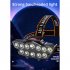 12led Headlamp Waterproof Rechargeable Head mounted Flashlight Torch Outdoor Night Fishing Headlight black