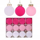 12pcs 6cm Flocked Christmas Balls Shatterproof Christmas Ornaments Baubles Set For Christmas Tree Decorations