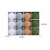 12pcs 6cm Flocked Christmas Balls Shatterproof Christmas Ornaments Baubles Set For Christmas Tree Decorations Style 4
