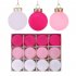 12pcs 6cm Flocked Christmas Balls Shatterproof Christmas Ornaments Baubles Set For Christmas Tree Decorations Style 4