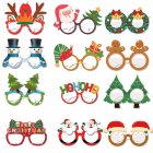 12pcs Christmas Glasses Santa Xmas Tree Elk Paper Glasses Frame Photo Prop For Christmas Party Decorations as shown in the picture