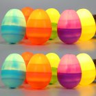 12pcs Fillable Colorful Easter Egg Wedding Birthday Party Diy Crafts Home Decor For Easter Decoration Warm lights Eggs