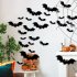 12pcs Halloween Luminous Bat Stickers Reusable Waterproof Wall Decor For Home Decor indoor Party Decorations as shown