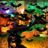 12pcs Halloween Luminous Bat Stickers Reusable Waterproof Wall Decor For Home Decor indoor Party Decorations as shown