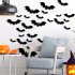 12pcs Halloween Luminous Bat Stickers Reusable Waterproof Wall Decor For Home Decor indoor Party Decorations as shown