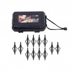 12pcs Outdoor Arrowhead With Storage Box Composite Recurved Glass Fiber Pure Carbon Mixed Carbon Archery Arrow Tips as picture show