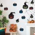 12pcs Reusable Luminous Pumpkin Wall Sticker For Halloween Party Refrigerator Door Mailbox Decor as shown