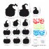 12pcs Reusable Luminous Pumpkin Wall Sticker For Halloween Party Refrigerator Door Mailbox Decor as shown