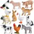 12pcs Simulation Mini Farm Animals Figures Realistic Poultry Model Ornaments Learning Educational Toys For Kids Gifts 12pcs
