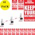 12pcs Stickers Social Distancing Keep Your Distance Stand Here Line Crowd Control Floor Sticker Decals