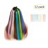 12pcs Wigs Strip Hair Extensions 22  Straight Fashion Hairpieces with PP Clip for Party Highlights  pack of 6 colors 