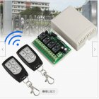 12v 4ch Channel 443mhz Relay Switch Long Distance Wireless Rf Remote Control With 2 Receivers For Alarm Systems 433