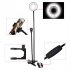 12w Led Ring Fill Light 3 Adjustable Levels Mobile Phone Bracket Desktop Clip Light For Selfie Beauty black